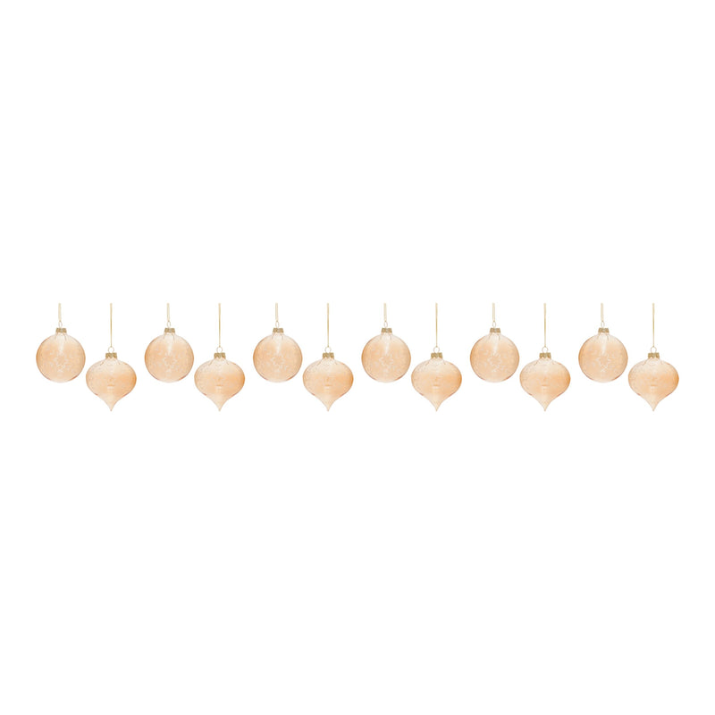Melrose Snowflake Etched Glass Ornament (Set of 12)