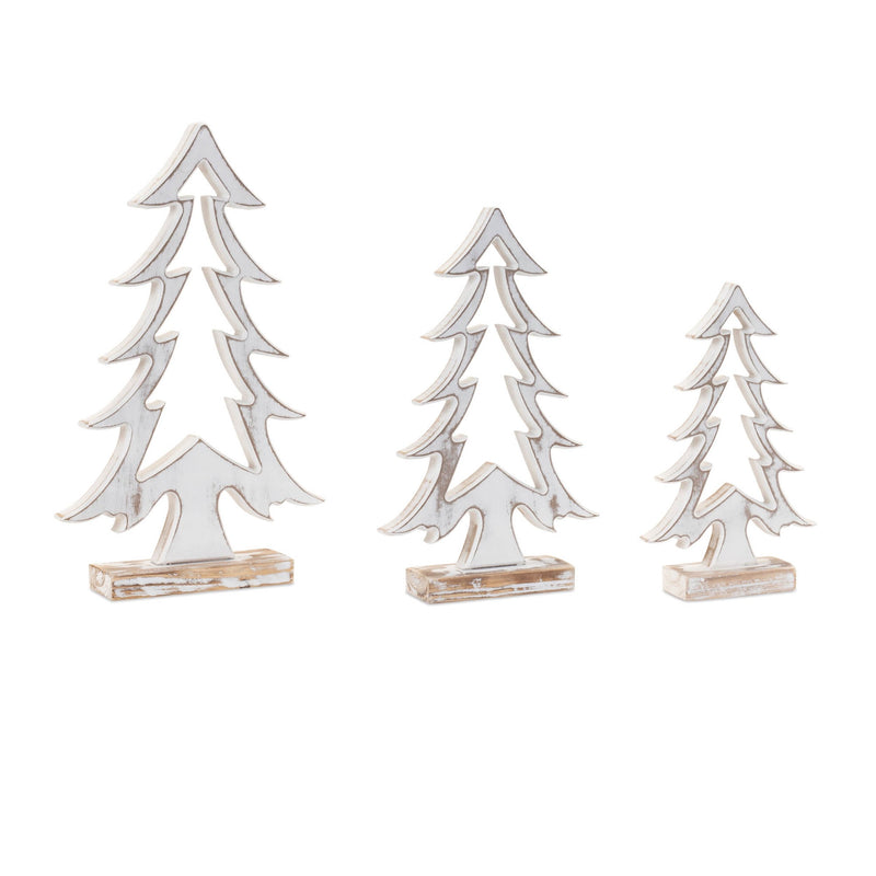 Melrose Wood Pine Tree Outline (Set of 3)