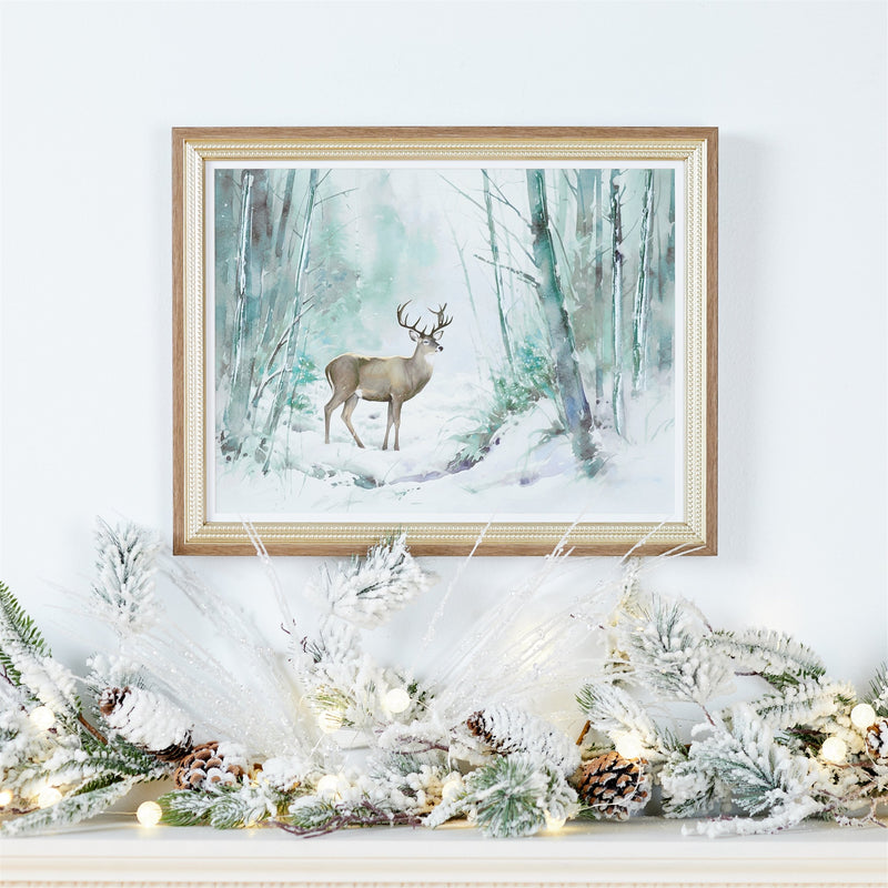 Melrose Flocked Long Needle Pine Garland 48"L