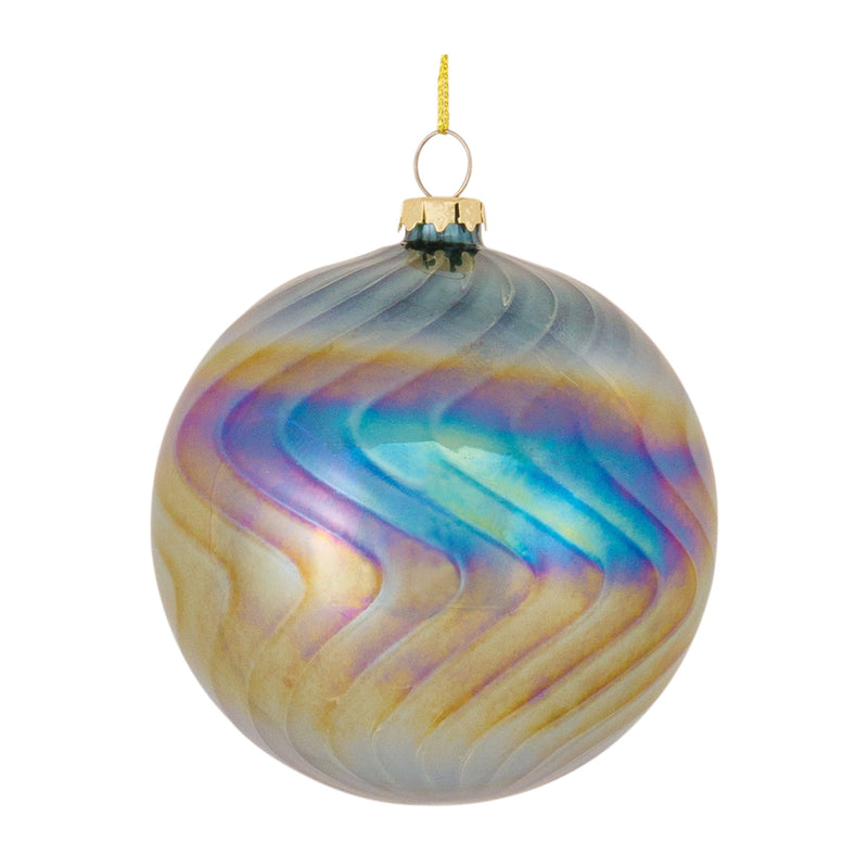 Irredescent Glass Swirl Ornament (Set of 6)