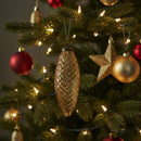 Melrose Amber Glass Pine Cone Ornaments – Set of 12