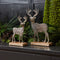 Melrose Metal Deer Silhouette with Wood Base (Set of 2)