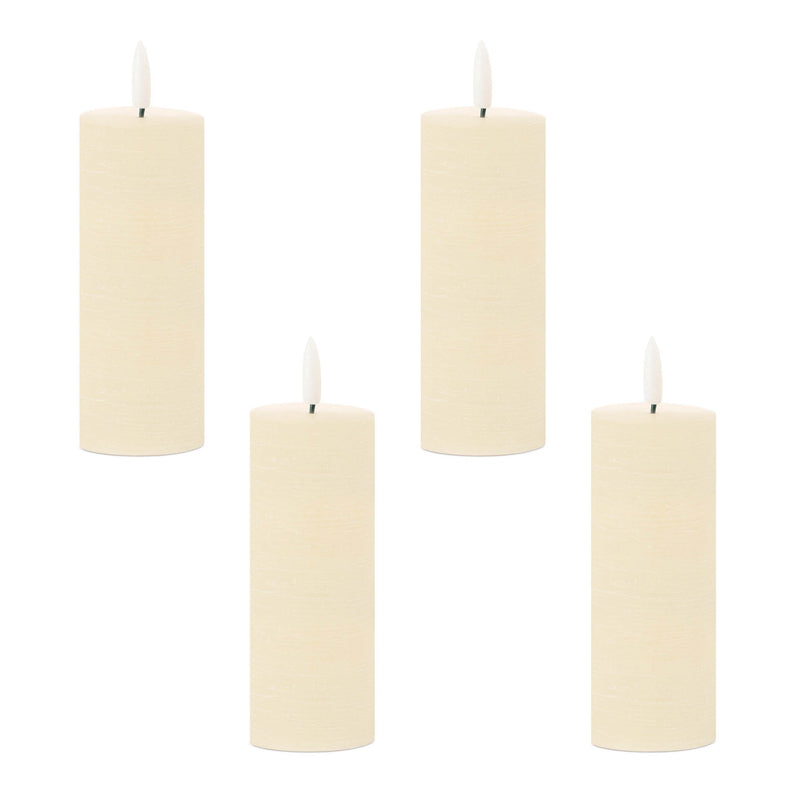 Melrose FIA Wick Ivory Pillar Candle (Set of 4)