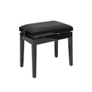 Stagg Hydraulic Piano Bench Black High Gloss w/ Velvet Top - New Open Box