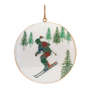 Melrose Metal Snowboard Forest Disc Ornament (Set of 6)