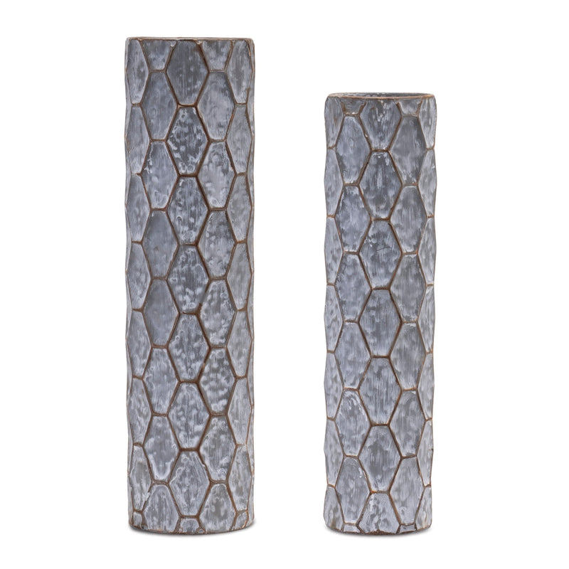 Melrose Honeycomb Metal Candle Holder (Set of 2)