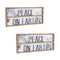 Melrose Wood Framed Peace on Earth Sign with Pine Painting (Set of 2)