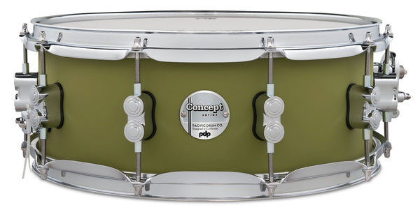 PDP Concept Maple 5.5x14" Snare Drum – Satin Olive Finish Ply