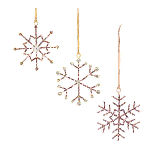 Melrose Jeweled Metal Snowflake Ornament (Set of 12)