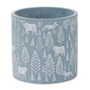 Melrose Woodland Winter Stone Planter Set of 2 Planter