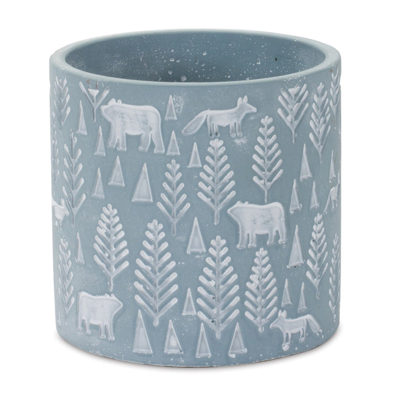 Melrose Woodland Winter Stone Planter Set of 2 Planter