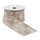 Melrose Snowflake Print Wired Ribbon 2.5" x 10 Yds.