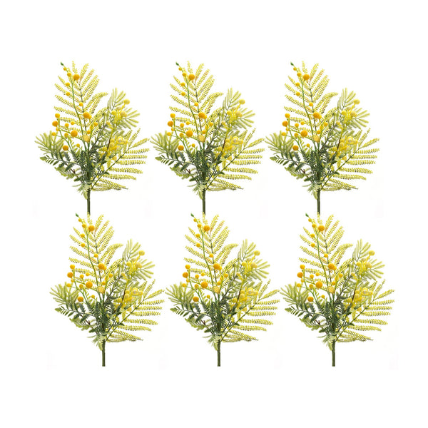 Melrose Mimosa Leaf Berry Spray (Set of 6)
