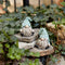 Melrose Stone Garden Gnome Figurine with Flower Stem Accent (Set of 4)