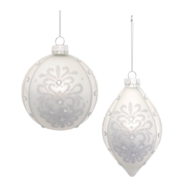 Melrose Glittered Ornaments (Set of 6)