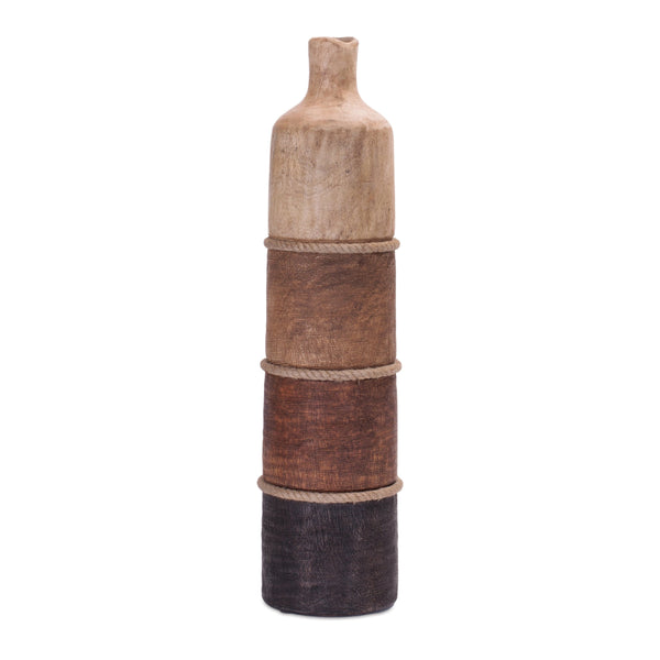 Melrose Multi-Toned Mango Wood Floor Vase 23.75"H