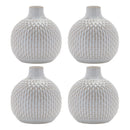 Melrose Notched Ceramic Bottle Vase (Set of 4)