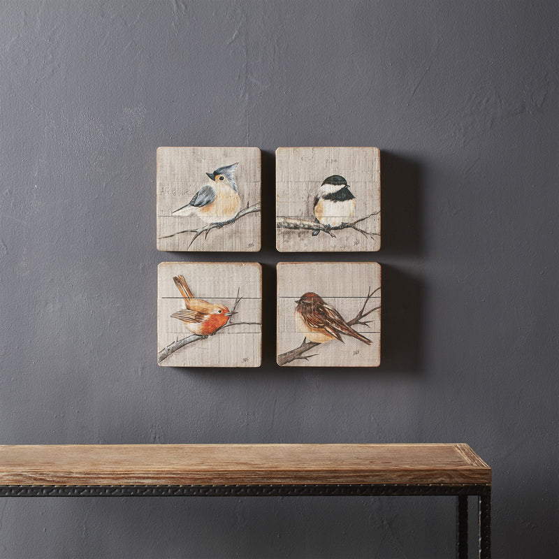 Melrose Rustic Wood Bird Plaque Wall Decor, Rustic, Wood