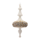 Melrose Modern Glass Finial Ornament with Gold Bead Accent (Set of 6)