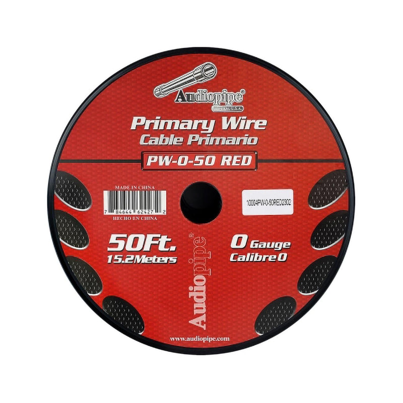 Audiopipe 0-Gauge Power Cable 50-Foot Spool Red - PW-0-50-RED