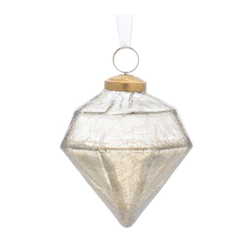 Champagne Crackle Glass Ornament (Set of 6)