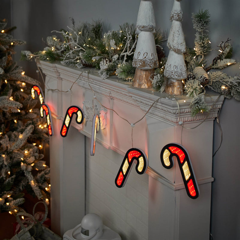 Melrose Candy Cane Ekkolight Garland 68"L