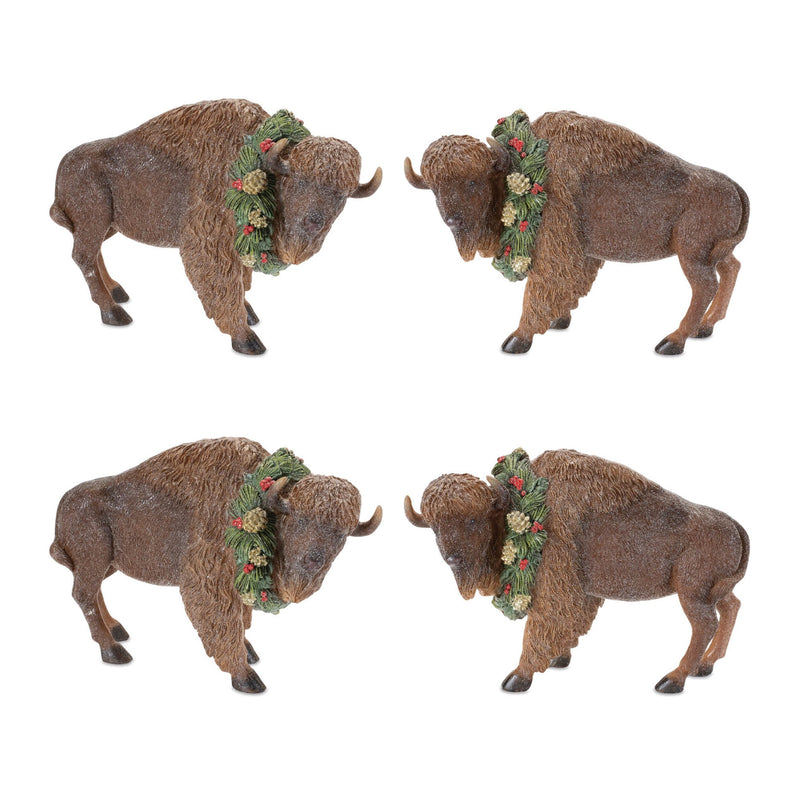 Melrose Winter Bison Figurine (Set of 4)