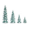 Melrose Flocked Seafoam Pine Tree with Carved Design (Set of 4)