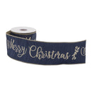 Melrose Embroidered Merry Christmas Wired Ribbon 4" x 5 Yds.
