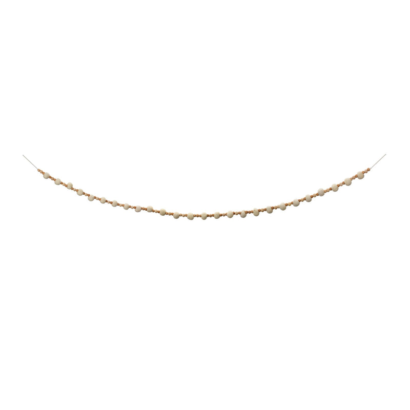 Melrose Wood Beaded String Garland (Set of 2)