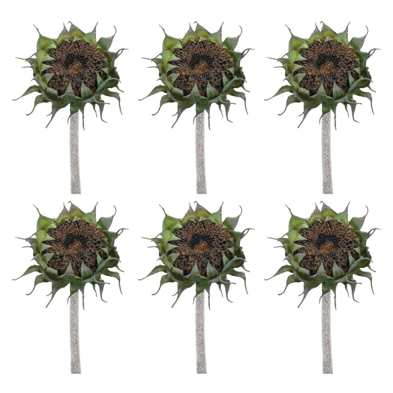 Melrose Brown Sunflower Stem (Set of 6)