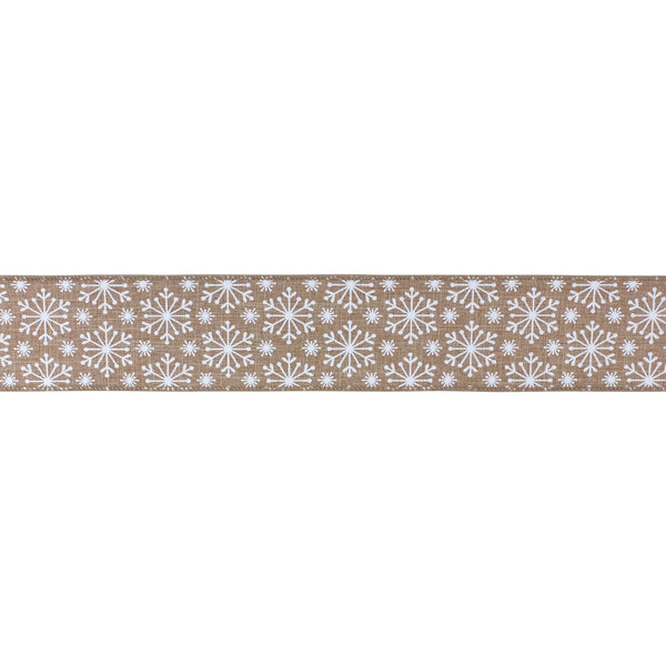 Melrose Snowflake Print Wired Ribbon 2.5" x 10 Yds.