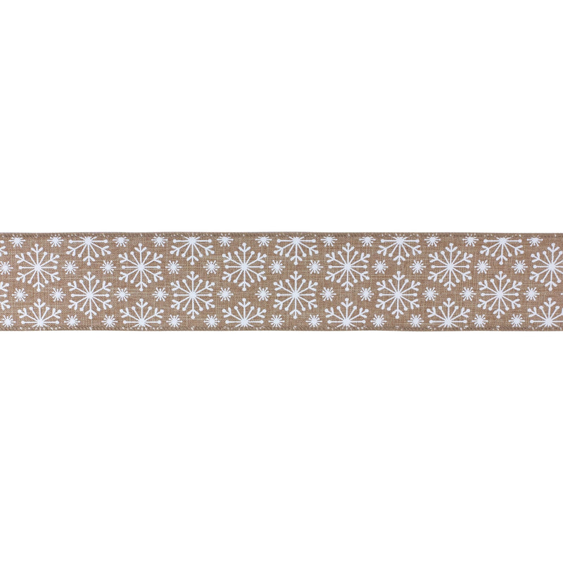 Melrose Snowflake Print Wired Ribbon 2.5" x 10 Yds.