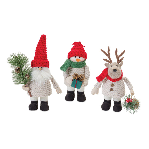 Melrose Plush Santa Snowman and Moose (Set of 6)