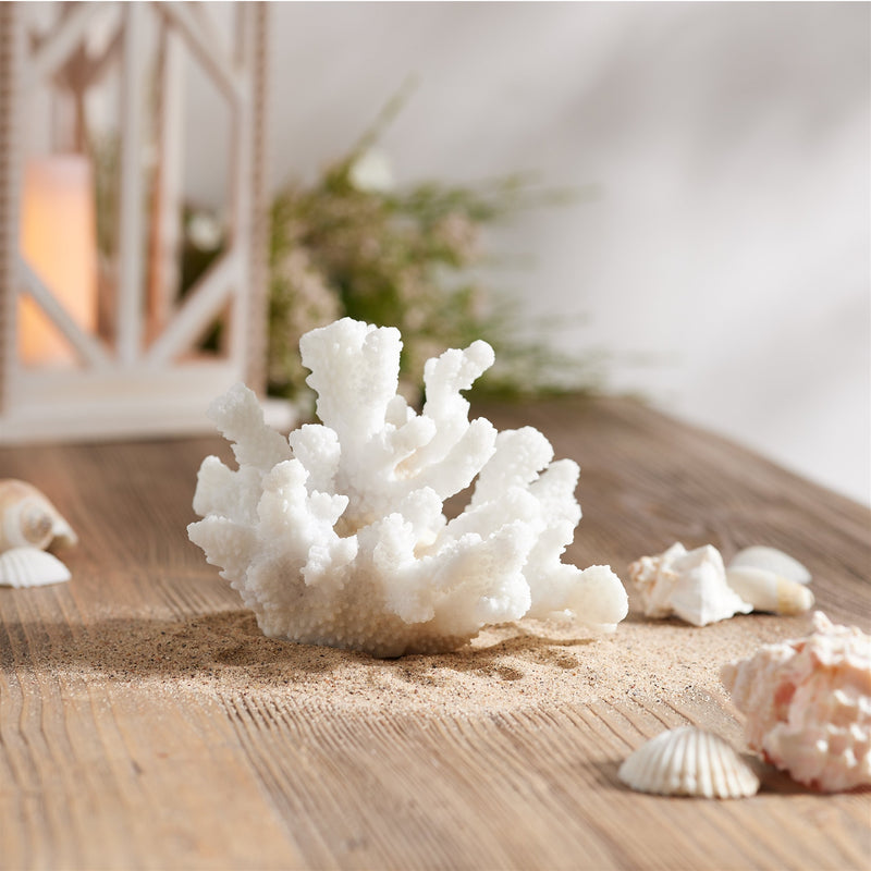 Melrose Set of 4 White Resin Coral Decorative Sculptures