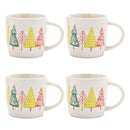 Melrose Ceramic Pine Tree Print Mug (Set of 4)