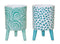 Melrose Blue Patterned Pot with Legs Set of 2 Planter, Dolomite