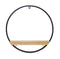 Melrose Wood Circle Shelf in Metal Frame 17.5"D Wall Decor, Modern, Wood, Metal