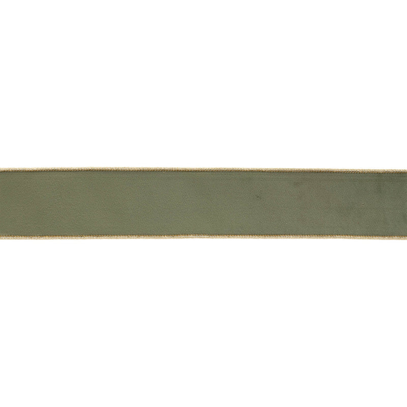 Melrose Green Wired Ribbon (Set of 2)