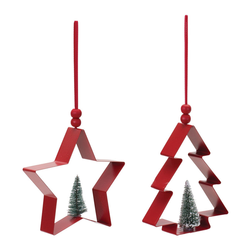 Melrose Star and Pine Tree Cookie Cutter Ornament (Set of 6)