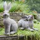 Melrose Weathered Stone Garden Rabbit Figurine (Set of 2) Multicolor