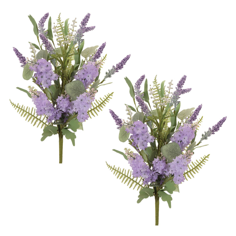 Melrose Mixed Lavender Floral Bush (Set of 2)