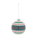 Melrose Stripe Patterened Glass Ball Ornament (Set of 6)