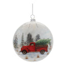 Glittered Glass Pickup Truck Ball Ornament (Set of 6)