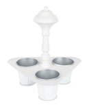 Melrose Pot Holder 10.25"L x 11"H Metal White Silver