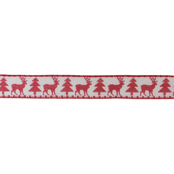 Melrose Tree and Deer Holiday Ribbon (Set of 2)
