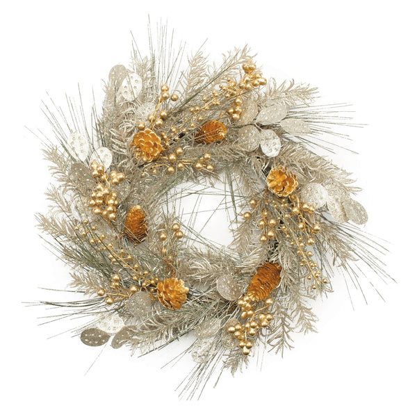 Melrose Mixed Pine Eucalyptus Berry Wreath 20"D