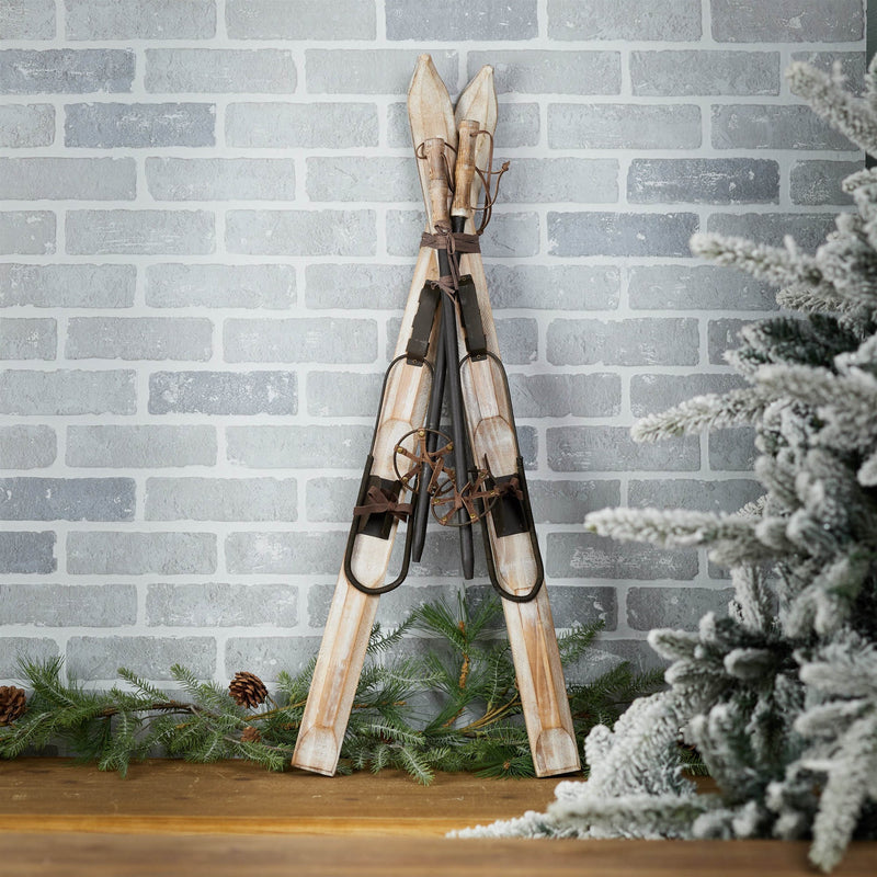 Melrose Decorative Pair of Skis and Poles 36"H