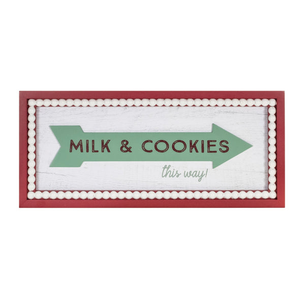 Melrose Framed Milk and Cookies Wall Sign 19.5"L