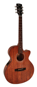 Cort SFXMEMOP SFX Series Acoustic-Electric Cutaway Guitar - Open Pore Mahogany